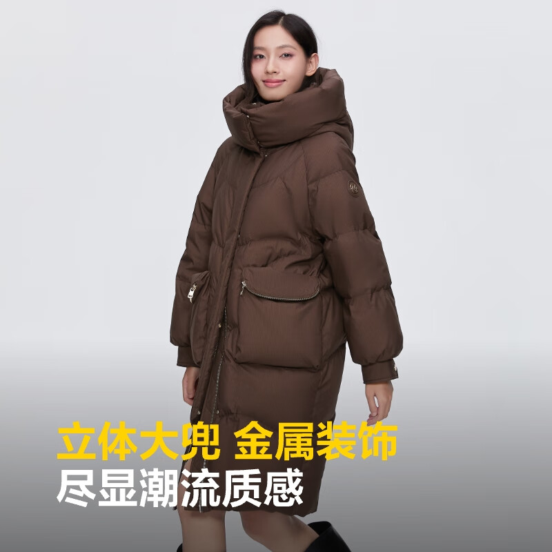 Bosideng Winter Black Gold Series Down Jacket Women's Mid-Length Removable Hat 90 Down Shopping Mall Same Style Jacket