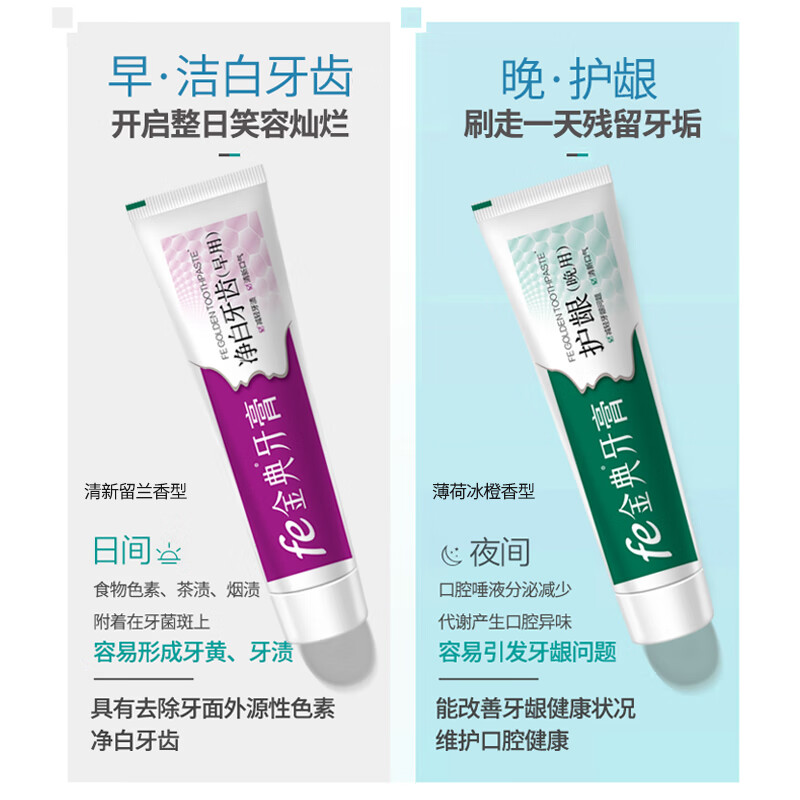 Fe Jindian toothpaste morning fresh breath spearmint evening mint ice orange whitening teeth care 2 bottles total 250g and 15ml mouth spray