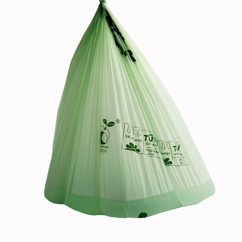 Hasdick fully degradable garbage bags light green 8L (40*38cm) 50 pieces PLA corn starch biodegradable compost garbage bags disposable environmentally friendly bags HKZX-36