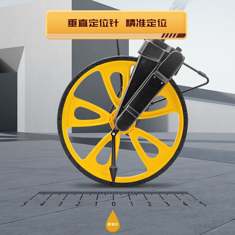 Deli electronic distance measuring wheel digital display hand push wheel ruler roller distance measuring instrument engineering high-precision mechanical ground measuring 300mm mechanical wheel distance meter with brake