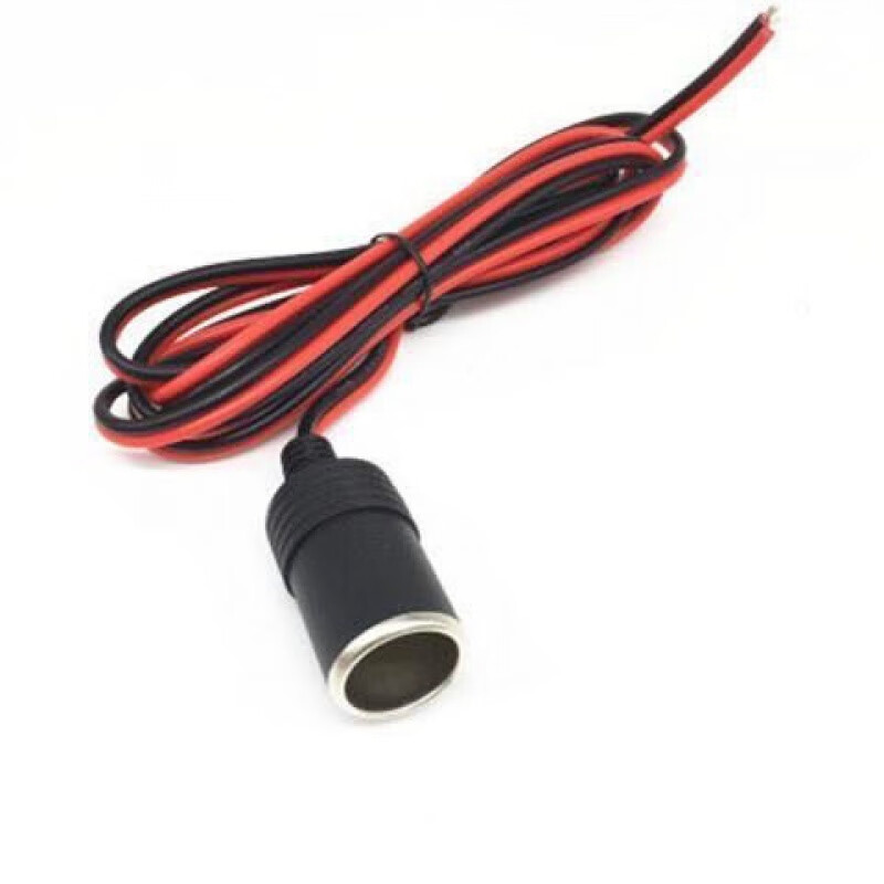XMSJ car cigarette lighter female socket high-power pure copper socket car cigarette lighter power supply modified car charger base 12v24v 35CM long + 1 square wire female socket