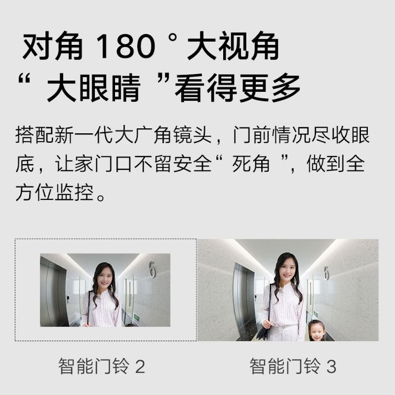 Xiaomi Smart Doorbell 3 2K resolution 180 ultra-wide field of view Home cat-eye camera Door movement notification Mobile phone viewing Remote real-time viewing Xiaomi Smart Doorbell 3 Black