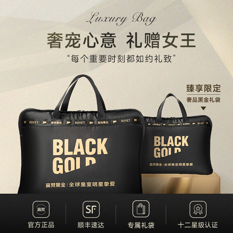 Govan Black Gold Goose Down Jacket Queen 4.0 Eight-lattice Fur Collar Women's Down Jacket Couture Queen Black M