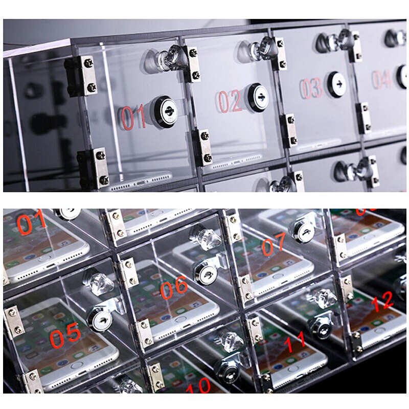 Jingku KINKOCCL factory mobile phone storage box transparent acrylic mobile phone storage cabinet storage box tinder box mobile phone storage cabinet JKCFGY06 10-door storage cabinet can be customized