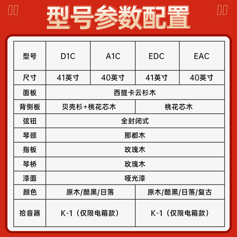 KEPMA KEPMA D1CBKM KEPMA folk guitar beginner's entry guitar cool black 41 inches