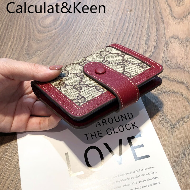 CALCULAT&KEENCK Wallet Driver's License Card Holder Women's Thin Compact Multifunctional Valentine's Day Transparent 2024 New Simple Multi-Card Slot Pink