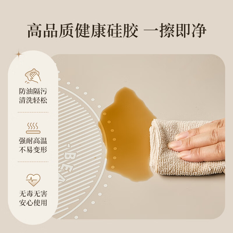 Bear Folding Warming Chopping Board Food Insulation Plate Hot Chopping Board Silicone Heating Plate Table Mat Chopping Board Multi-Function Heating Pad Flexible Panel Thawing Warm Milk BWB-N04Q1