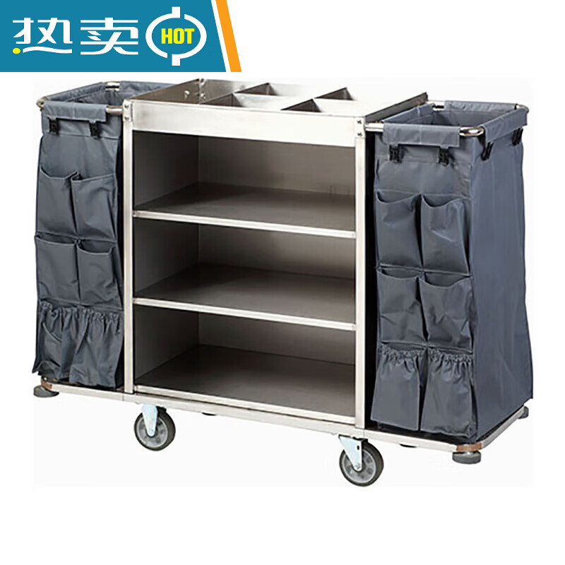 Shop guest room work cart rag bag hanging bag cleaning cart linen cart tool distinction towel storage classification five colors vertical 6 small bags rag bags one row two three rows