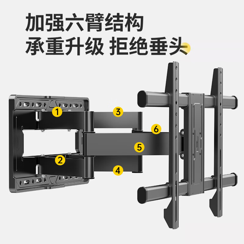 Jun'ao (40-80 inches) TV telescopic rack rotating TV bracket folding 90-degree wall-mounted rack Xiaomi Hisense Skyworth TCL universal LCD TV built-in wall rack