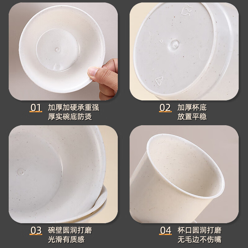 Xingfang disposable tableware set bowls, chopsticks, spoons, cups, saucers, picnic and camping tableware 20 sets