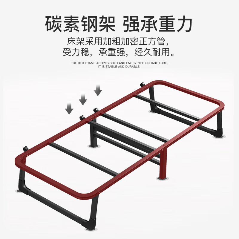 Xingkai folding sheet single bed office bed with pulley lunch break hospital accompanying bed hard bed BGC813 width 60cm
