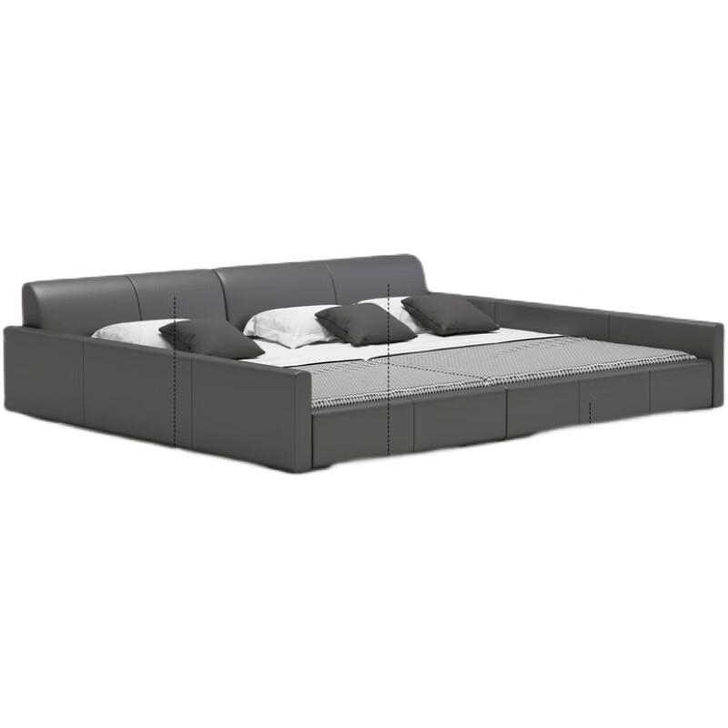 Qumandi triple bed large bed tatami second child family parent-child bed master bedroom modern simple 3 people 4 people spliced large bed 3 meters 1.5+1.8 meters bed + coconut palm spine mattress other x frame structure