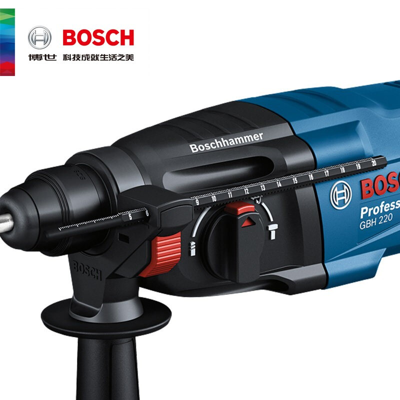 Bosch (BOSCH) GBH 220 three-function 2kg professional electric hammer/electric pick/impact drill/electric drill concrete forward and reverse speed regulation GBH220 three-function 720W + accessory gift pack