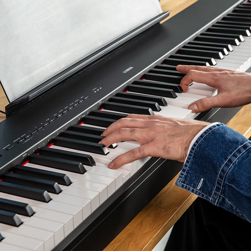 Yamaha electric piano P225B/WH professional 88-key heavy hammer smart portable electronic piano for adults and children, beginners home use P225B black + original wooden frame three pedals + gift bag
