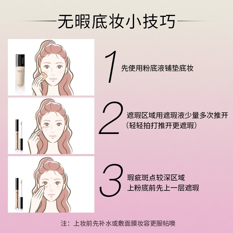 ZEESEA Nourishing Concealer, Zise Concealer Liquid Covers Spots, Acne Marks, Dark Circles, Tattoos, Ivory New Year Gift