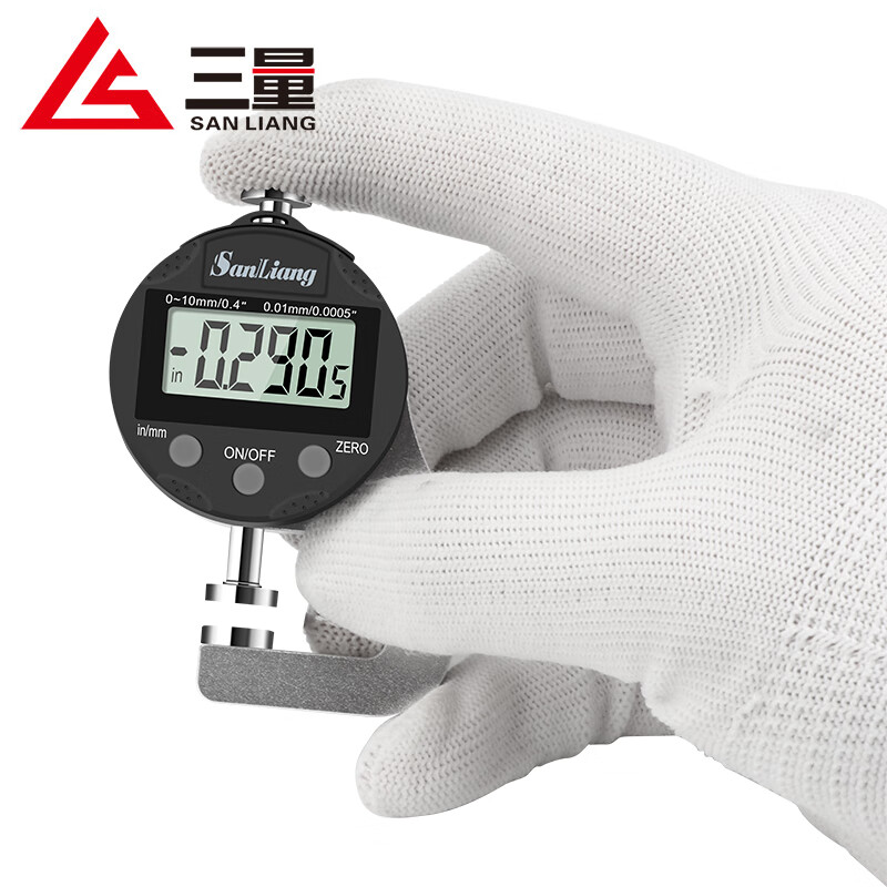 Three-quantity digital display thickness gauge thickness gauge paper thickness gauge measuring thickness high-precision thickness gauge JDE39 percent 0-10mm (tip)