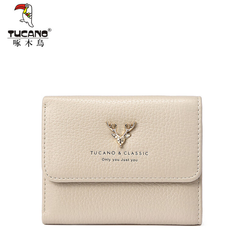 Woodpecker (TUCANO) women's wallet short 30% off sweet lady first-layer cowhide thin wallet New Year's Day birthday gift for girlfriend