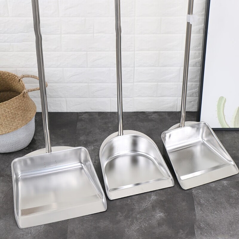 Thickened stainless steel dustpan single garbage shovel dustpan dustpan outdoor courtyard sanitation dustpan factory stainless steel round