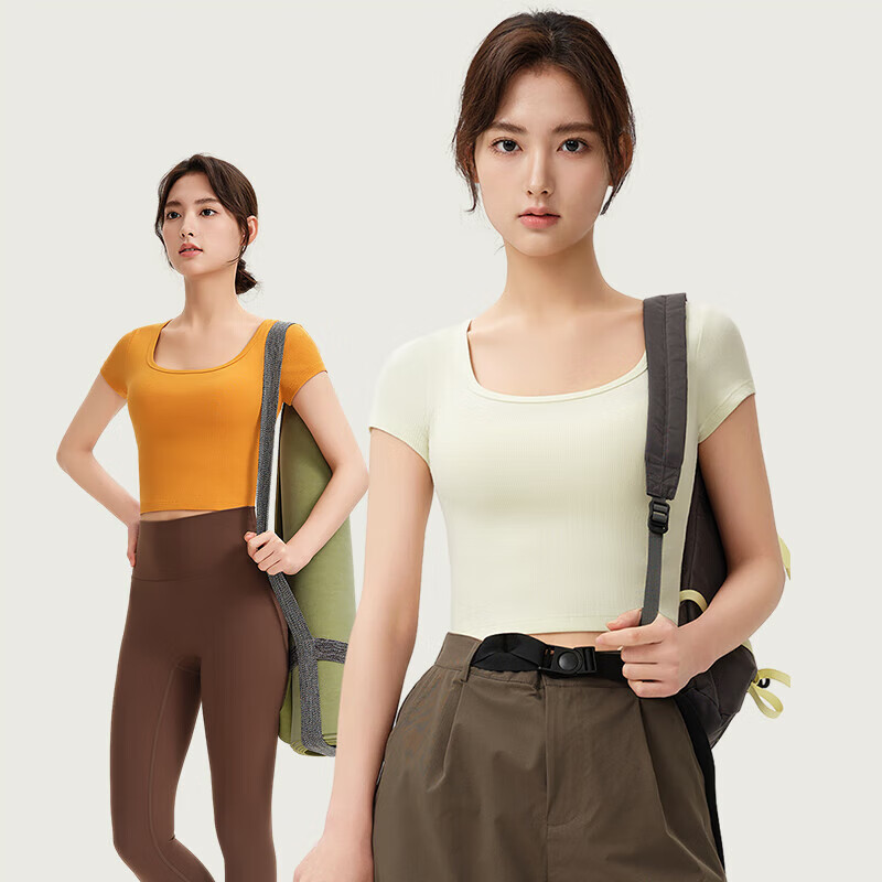 Jianyun modal cotton short-sleeved t-shirt women's thin square collar crop top short inner layering shirt base layer four seasons