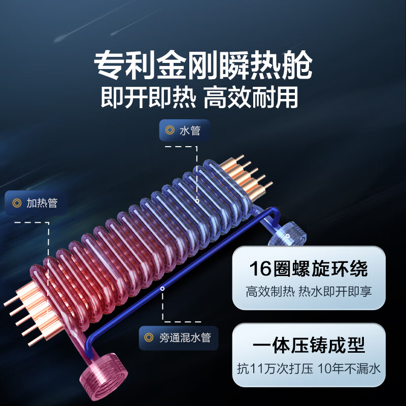 Haier instant hot small kitchen electric water heater 55MINI blue small size 5500W stepless frequency conversion energy saving instant heating intelligent constant temperature household kitchen hot water heater