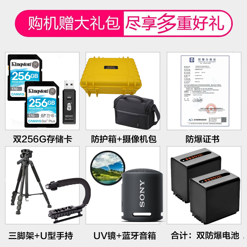 Beittel explosion-proof camera Exdv1501, chemical explosion-proof certification, high pixels, 4K video, 12x optical zoom, supports infrared night photography, paired with dual 256G cards + dual explosion-proof battery set