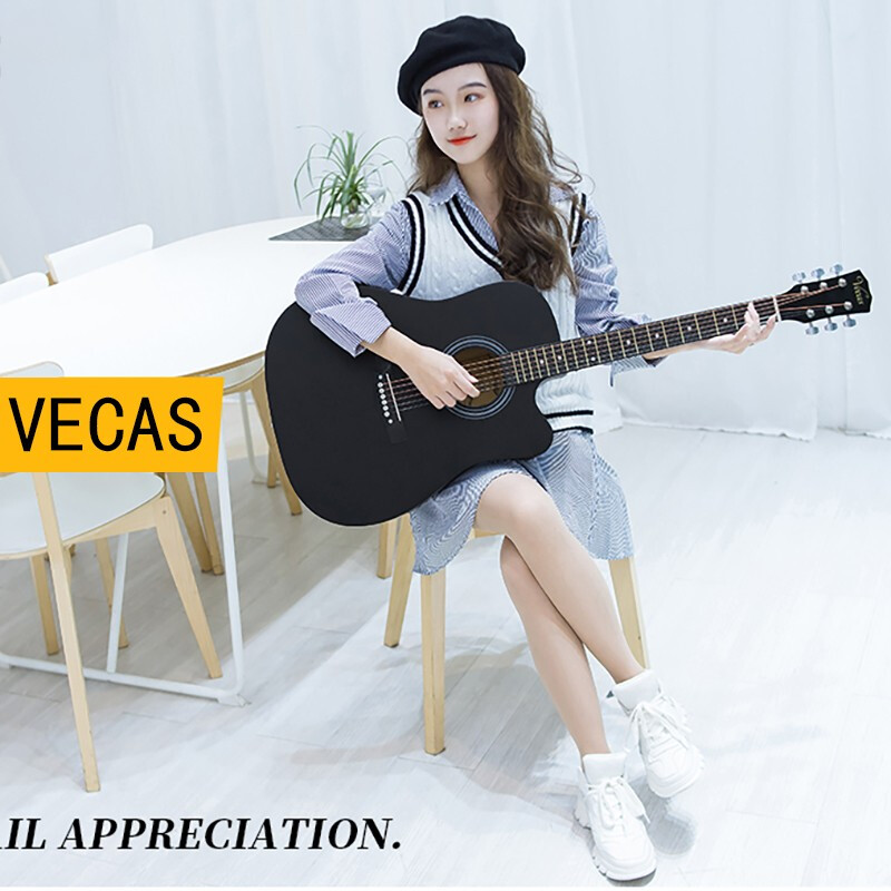 WEIKASI Folk Guitar Beginner Acoustic Guitar Veneer Beginner Entry Practice Guitar Guitar Student Male and Female Instrument 38-inch Blue + Gift Pack Recommended for Beginners