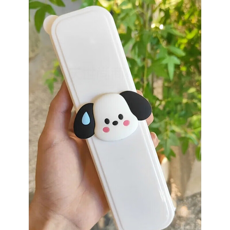 Cute three-piece set of chopsticks, spoon and fork for adults, students and office workers, stainless steel outdoor portable tableware set, spoon + chopsticks + white box