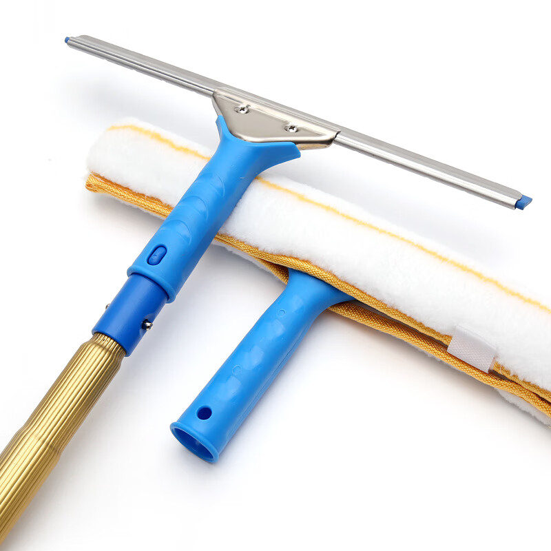 Glass cleaning tool, extended telescopic pole, glass wiper, window cleaning tool, high-rise building cleaning tool, premium 2.4m 8-piece set, thickened titanium