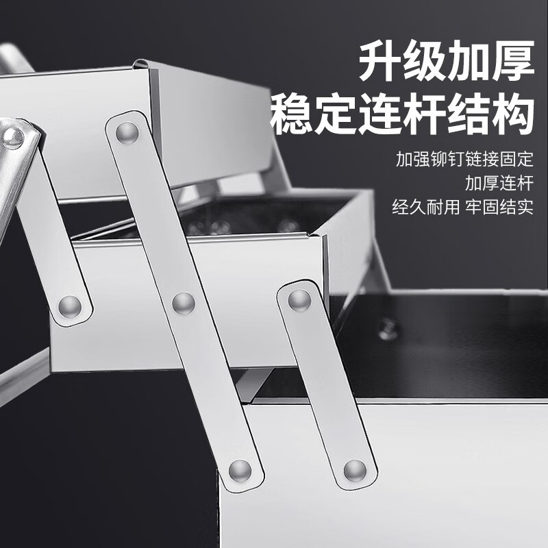 MYTEC stainless steel tool box three-layer folding storage box multi-functional industrial-grade suitcase electrician hardware storage box three-layer stainless steel tool box 420mm + password lock