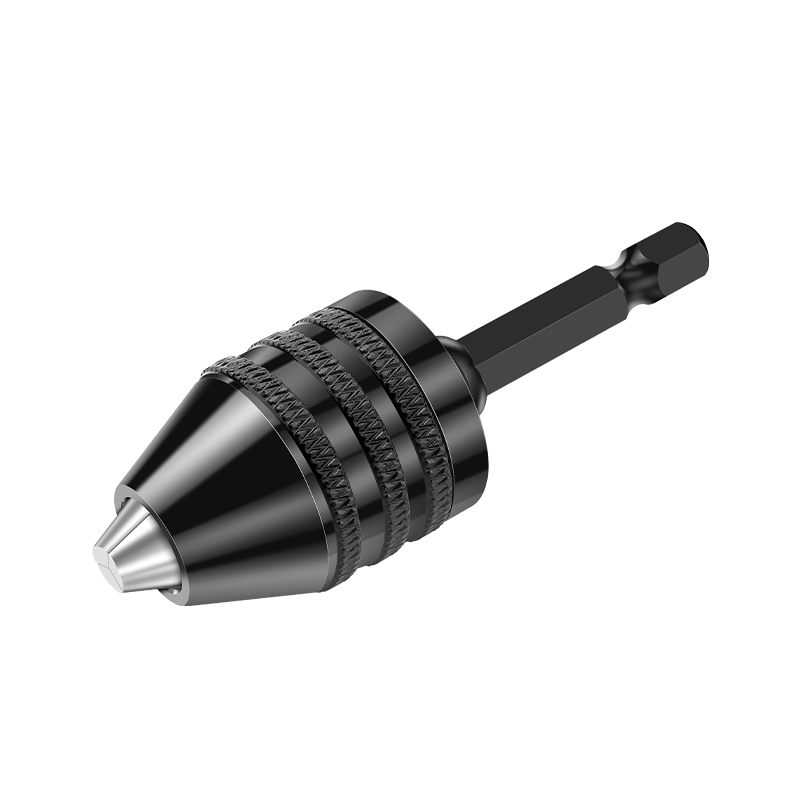 UIS electric screwdriver conversion chuck hexagonal handle quick chuck adapter twist drill bit electric drill universal three-claw hexagonal handle black drill chuck 0.3-3.6mm