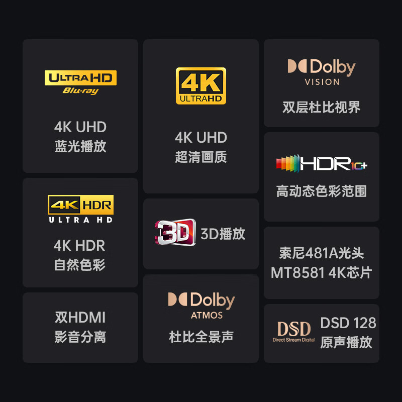 GIEC BDP-G5600 4K UHD Blu-ray player Dolby Vision Atmos HDR home theater player DVD player disc USB hard drive playback