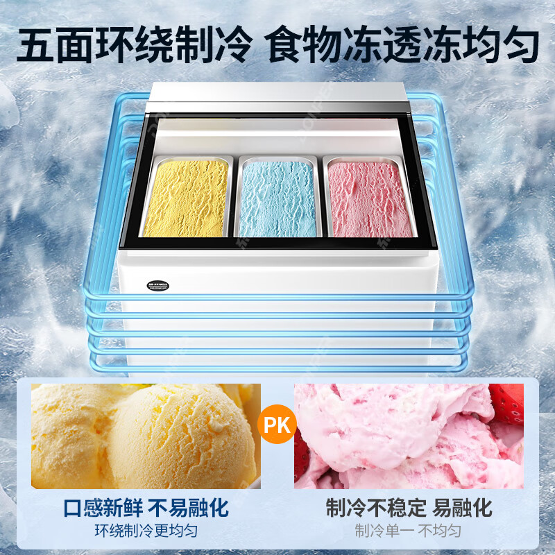 Donper hard ice cream machine commercial Gelato Italian ice cream machine desktop large-capacity ice cream machine stall dessert shop cold drink shop ice cream-shaped ice cream balls hard ice cream machine + sliding door display cabinet set