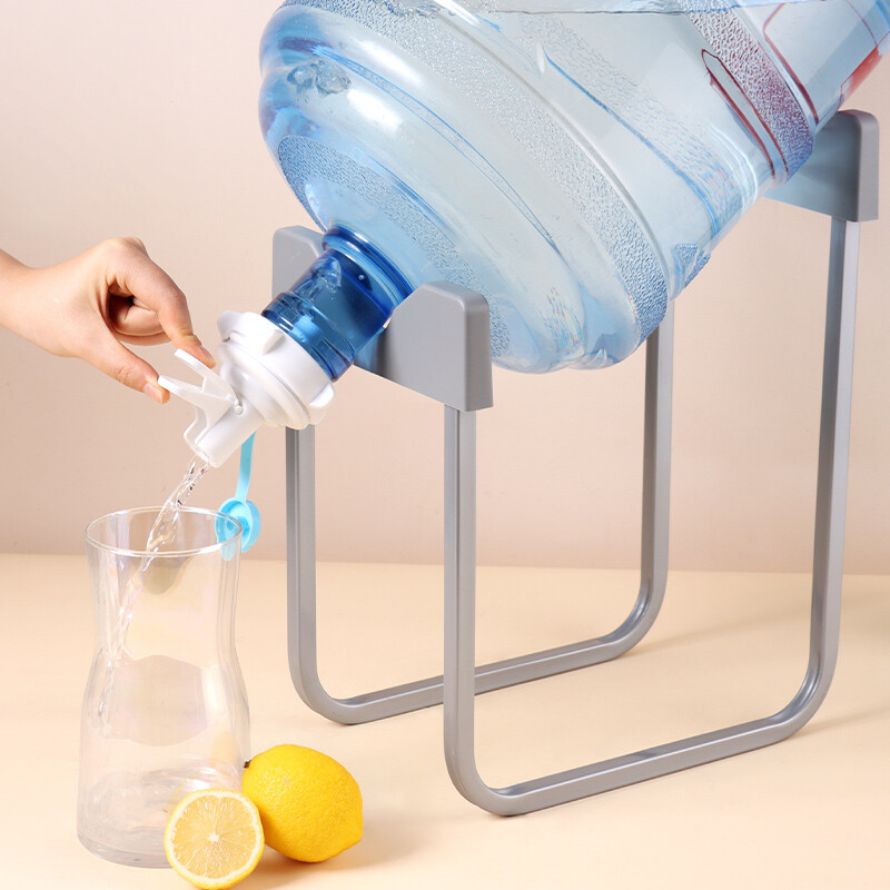 Baijie barreled water stand large barrel water mineral water dispenser stand bucket with spout switch faucet heightened version