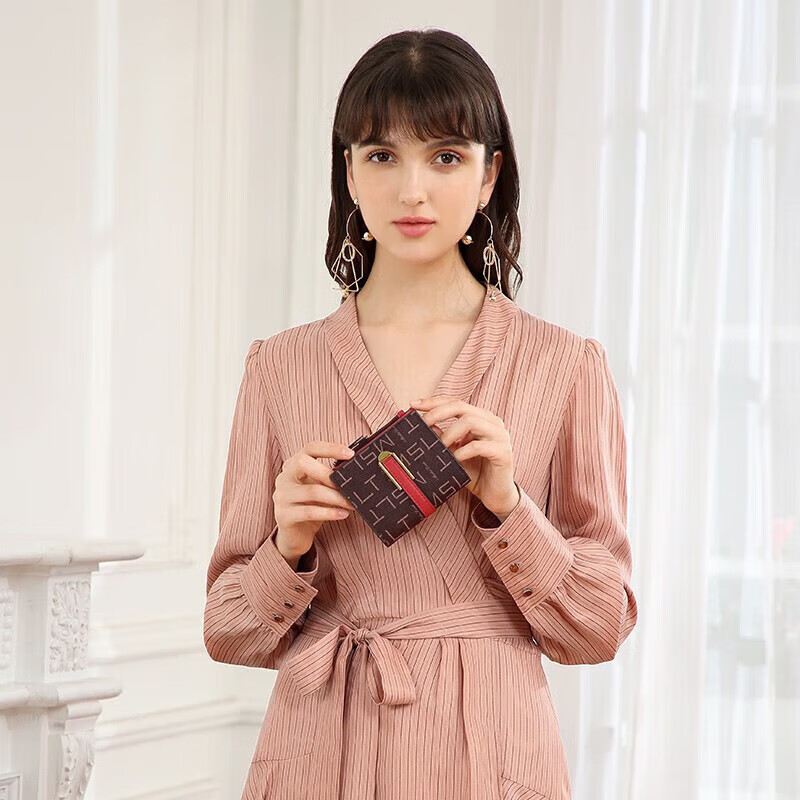 MashaLanti (MashaLanti) Women's Wallet Light Luxury Wallet Women's Short Money Wallet Women's Coin Purse Card Holder Two-in-One New Year's Valentine's Day Gift