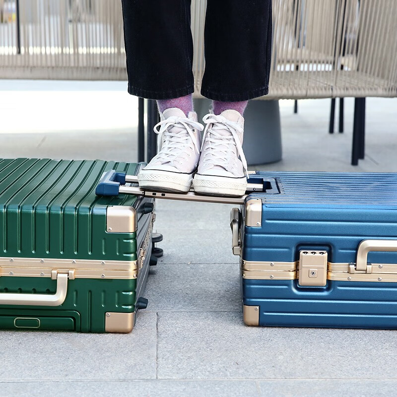 Danny Kangaroo Trolley Case Aluminum Frame Men's and Women's PC Suitcase Universal Wheel Password Box Carry-on Case Phnom Penh Sapphire Blue Buckle 20-inch Carry-on Case