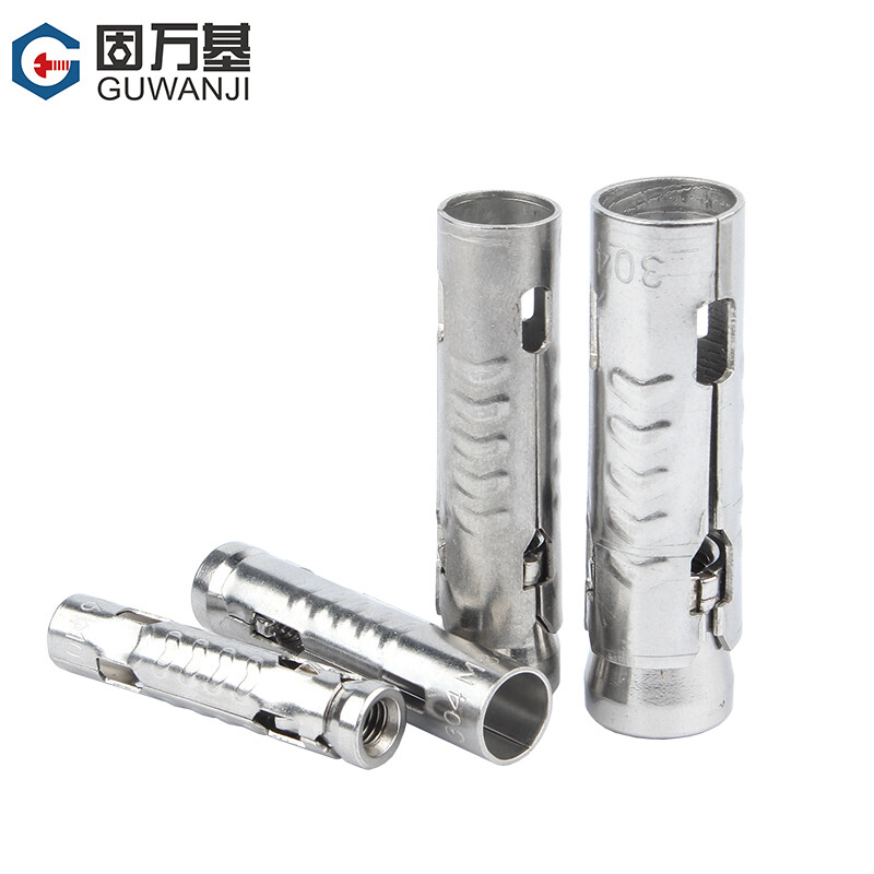 Guwanji 304 stainless steel three-piece fish scale pipe ceiling expansion screw 201 expansion pipe bolt M8 (304 stainless steel) 2 pieces