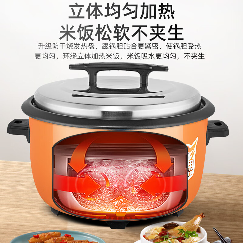 Hemisphere (PESKOE) commercial rice cooker, large capacity rice cooker for more than 10 people in canteen, large rice cooker for old-fashioned restaurants LX80-125B