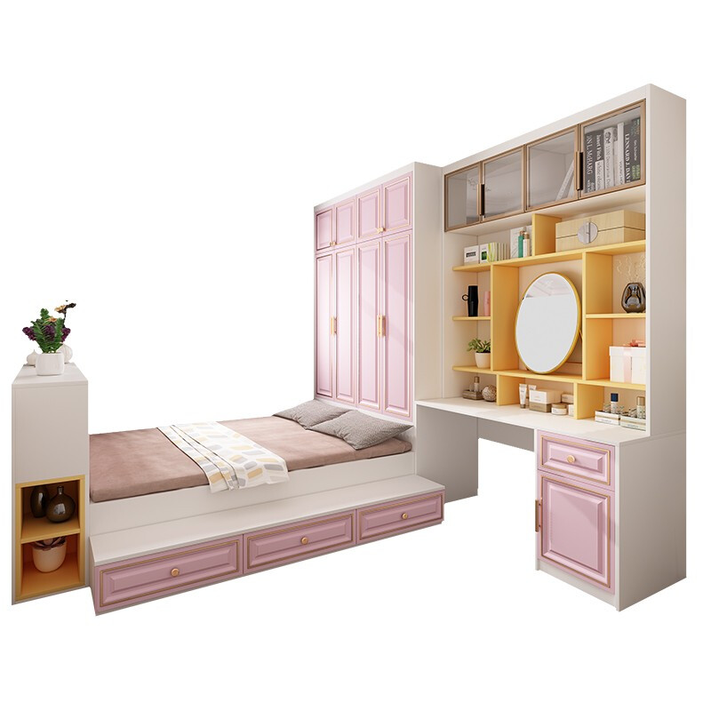 Osarabe tatami whole house custom-made solid wood wardrobe and cloakroom combination custom-made overall bay window tatami bed bookcase separate bed box 1.2 meters wide 2 meters long 0.4 meters high