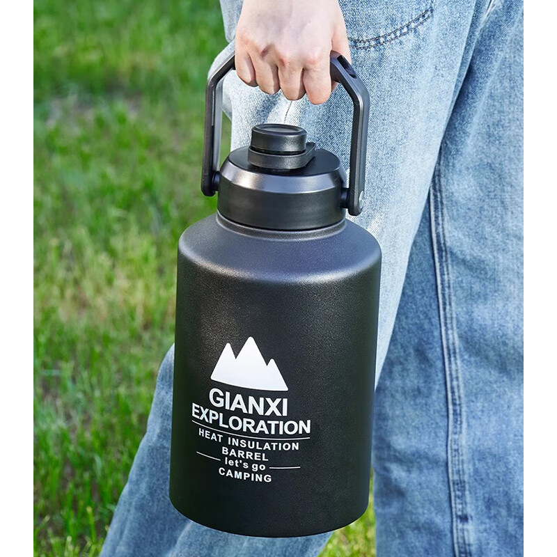 Ice bucket ice cube storage bucket outdoor Internet celebrity high-end insulation bucket stainless steel large capacity ice storage bucket simple black 2L-free ice clip