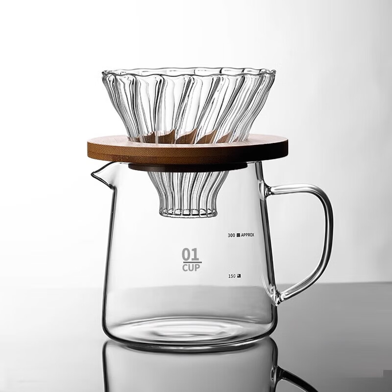 JD Logistics Coffee Pot Hand-brewed Coffee Filter Cup Drip Pot Glass Pot Filter Cold Brew Cup American Transparent 1 Piece 500ml