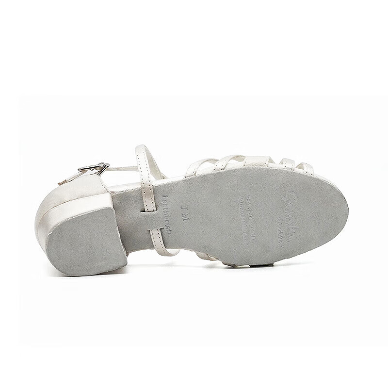 Sansha Children's Professional Latin Dance Shoes Girls Soft Sole Low Heel Dance Shoes Dance Shoes Beginners White White 32