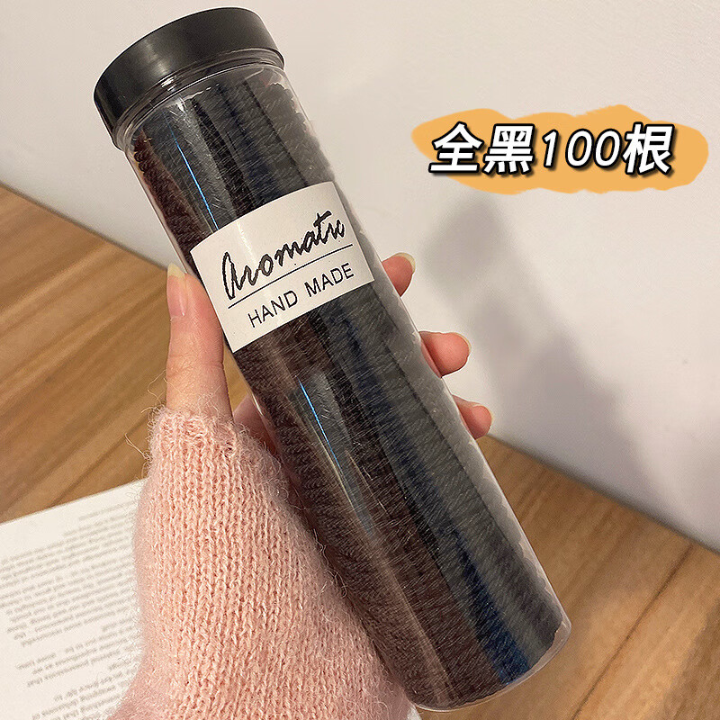 Jian Yingshu simple high elastic thin threaded hair rope 200 pieces (black + coffee) rubber band high elastic rubber band headband