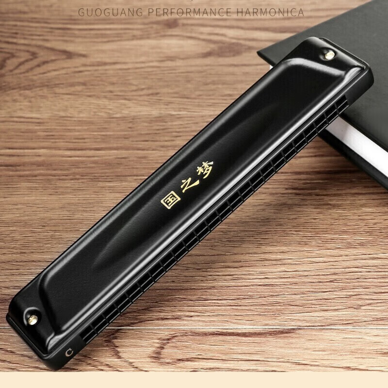 Guoguang Guozhimeng professional performance harmonica 24-hole polyphonic #A/B/C/D/E/F/G adult high-end competition harmonica 28-hole C-key polyphonic black wide range performance grade