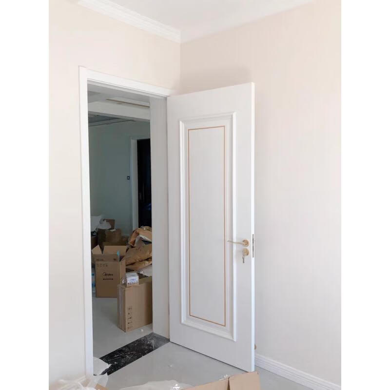Chongqing Xiaoxiao wooden door metal strip buckle paint interior door bedroom solid wood veneer paint