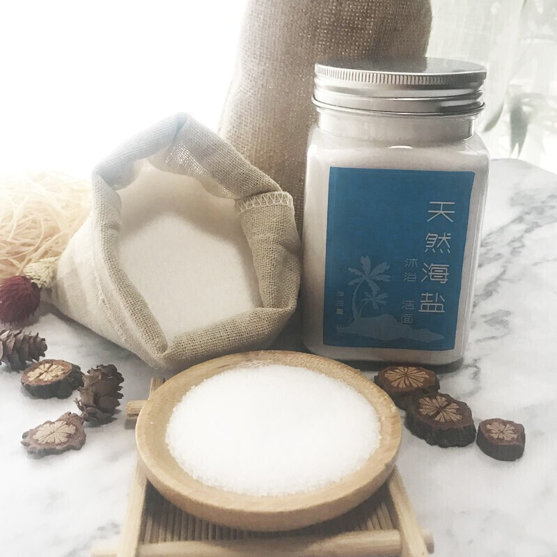 JKEP natural sea salt bath salt fine salt beauty men and women face wash ultra-fine sun-dried sea salt face wash bath 400 a bottle buy 2 and get 3