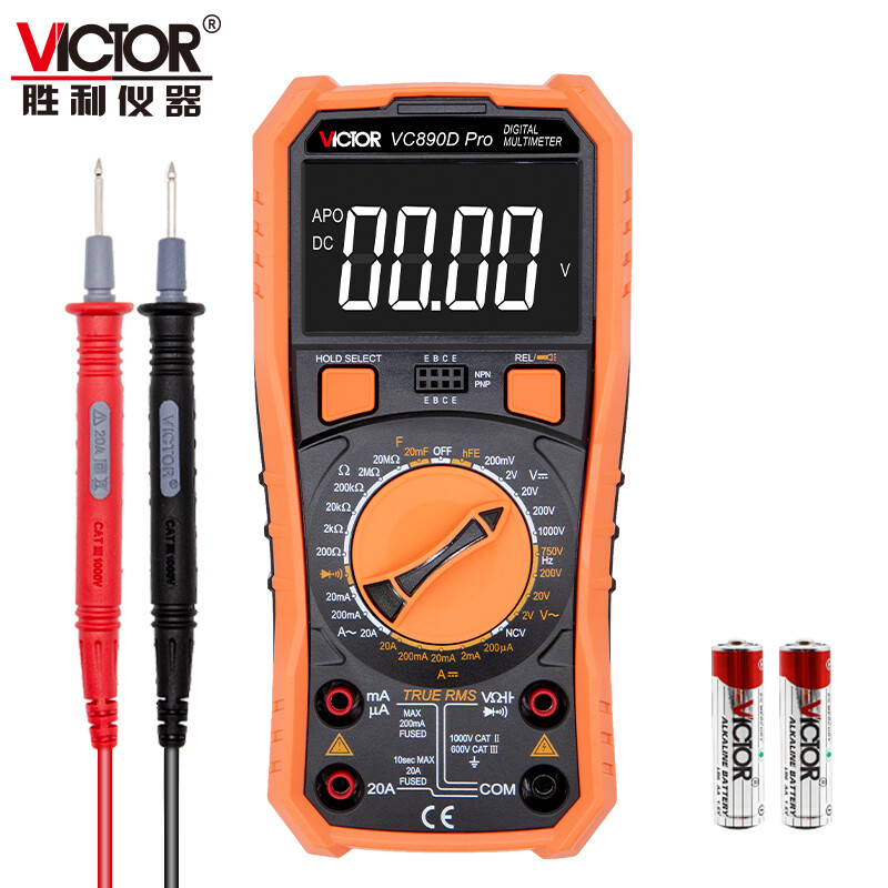 Victory Instrument (VICTOR) digital multimeter for electricians, high-precision multi-function household multimeter, automatic intelligent anti-burn digital display VC890D Pro backlight display NCV official standard