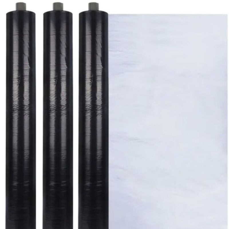 Silver and black two-color mulch film, new material, thickened insect-proof reflective mulch film covering weeding film, thermal insulation agricultural mulch film, silver and black 10 pounds 1.2 silk thick 1 meter wide 300 meters long