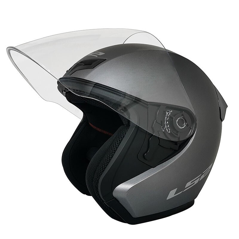 LS2 new motorcycle helmet quarter helmet electric moped four seasons large tail large size men and women half helmet OF608 matte light gray 4XL (recommended 63-64CM)