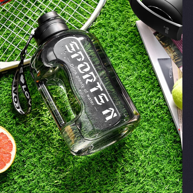 Porcelain ton cup ton bucket water cup super large capacity food grade dundun cup sports kettle for men high temperature resistant tea water separation food grade PC ton bucket 1700ml