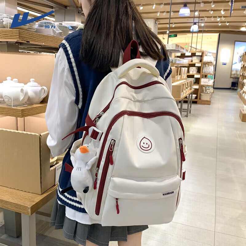 Pull-back schoolbag for women with large capacity, junior high school and high school college student backpack, fashionable and cute backpack for women, lightweight and splash-proof computer bag